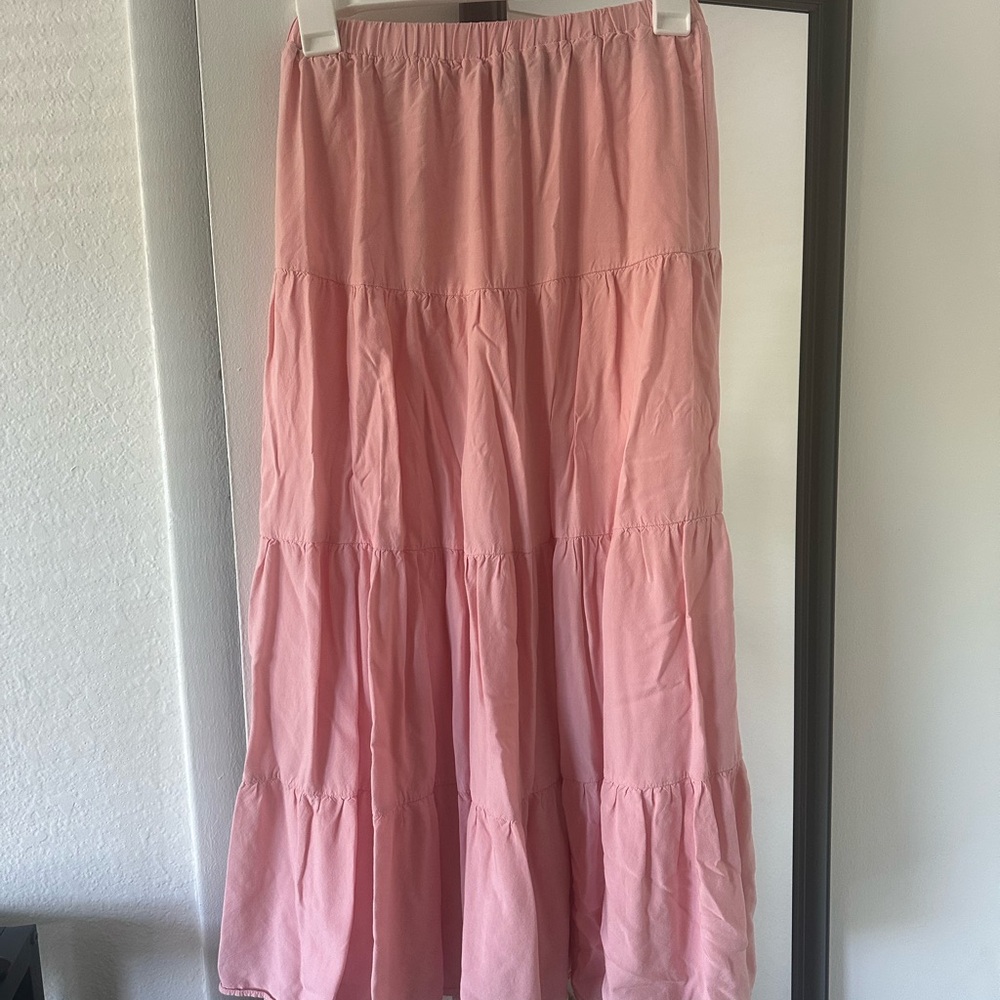 Forever 21 Dusty Pink Tiered Maxi Skirt